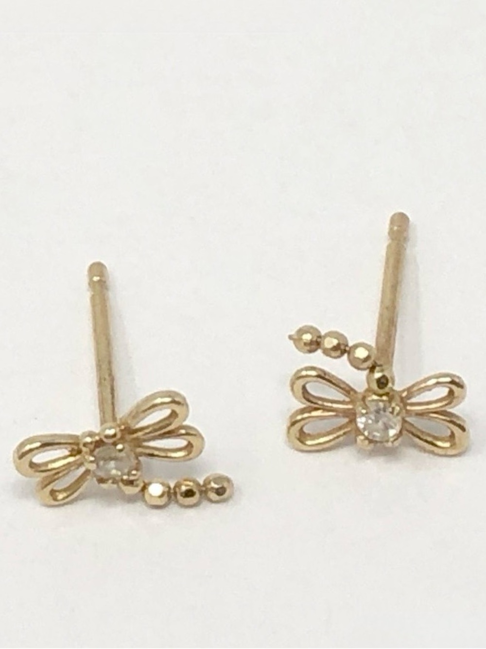 14k Gold Dragon Fly Dainty
Earrings-0.30grams